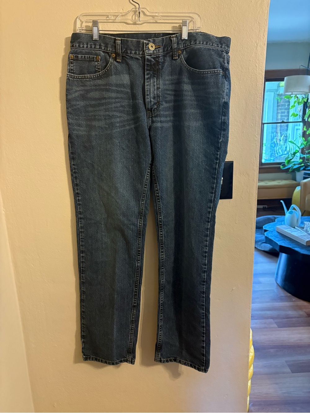 urban pipeline Men's Straight Jeans in Dark Blue Wash